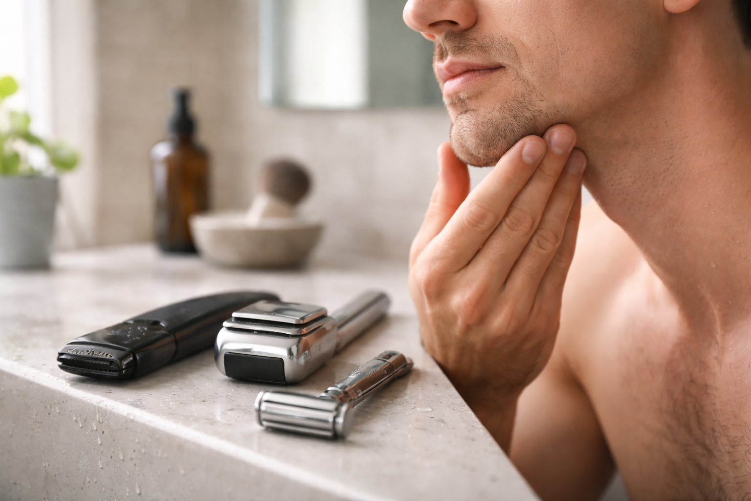 Kan man barbere sig glat med en skægtrimmer? Den ærlige guide til metoder, glathed og irritation